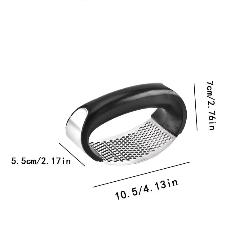 GarlicMaster™ Stainless Steel Garlic Press & Peeler – Manual Garlic Masher, Beater & Crusher