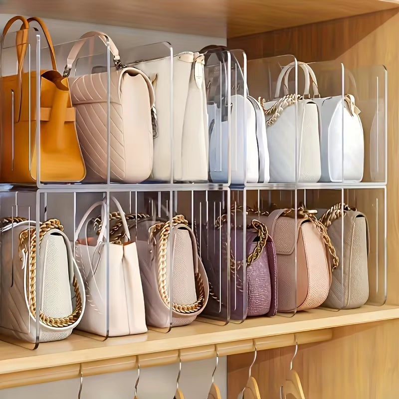 ClearTote™ Handbag & Wallet Organizer – Transparent Closet & Display Storage Rack