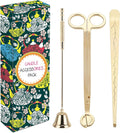 3 in 1 Candle Accessory Set - Candle Wick Trimmer, Candle Wick Cutter, Candle Snuffer Extinguisher, Candle Wick Dipper with Gift Package for Candle Lovers (Champagne Gold)