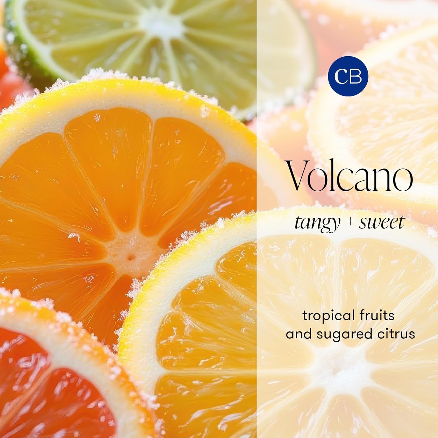 Volcano Candle - Black Petite Jar Candle - Glass Candle with Soy Wax Blend - Luxury Aromatherapy Candle - Tropical Fruits & Sugared Citrus Scented Candle (8 Oz)